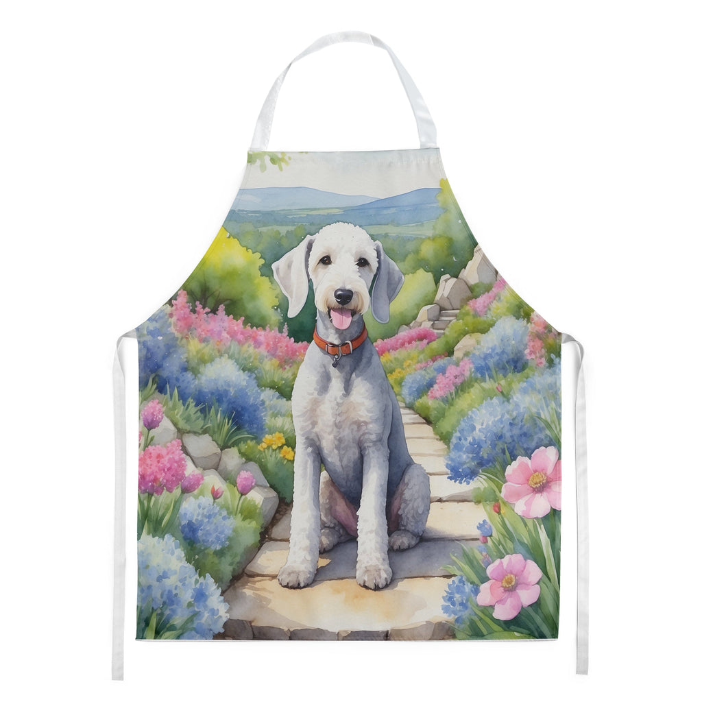 Bedlington Terrier Spring Garden Apron Cooking Kitchen Server Baking Crafts Gardening for Adult Women Men, Unisex, Large, Multicolor