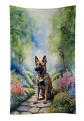 Belgian Malinois Spring Garden Kitchen Towel Velour Plush Front and Cotton Loop Back Machine Washable