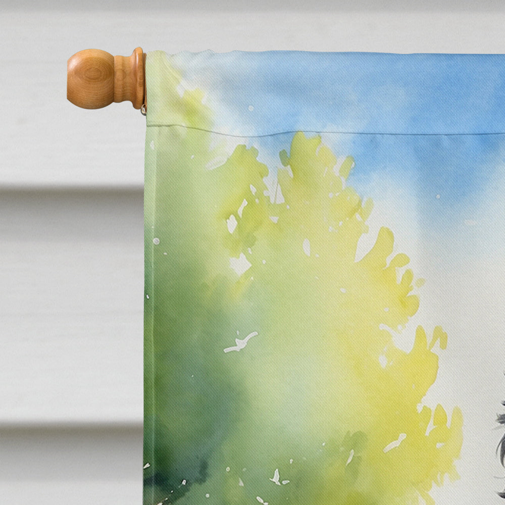 Belgian Sheepdog Spring Path House Flag 28x40 Porch Sleeve Pole Decorative Outside Yard Banner Artwork Wall Hanging, Polyester