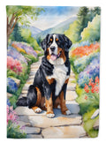 Bernese Mountain Dog Spring Path House Flag 28x40 Porch Sleeve Pole Decorative Outside Yard Banner Artwork Wall Hanging, Polyester