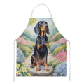 Black and Tan Coonhound Spring Path Apron Cooking Kitchen Server Baking Crafts Gardening for Adult Women Men, Unisex, Large, Multicolor