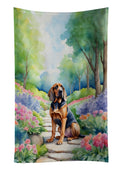 Bloodhound Spring Path Kitchen Towel Velour Plush Front and Cotton Loop Back Machine Washable
