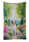 Borzoi Spring Path Kitchen Towel Velour Plush Front and Cotton Loop Back Machine Washable