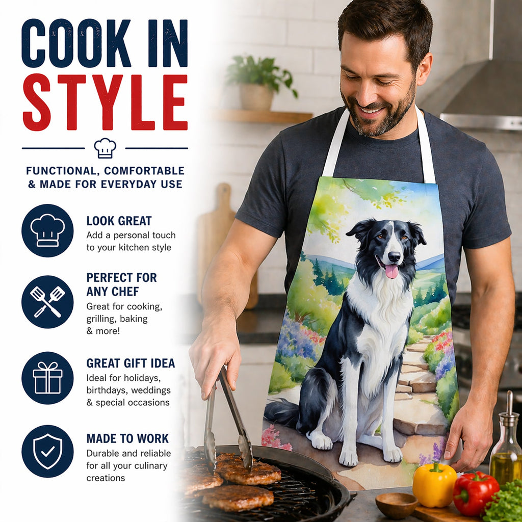 Borzoi Spring Path Apron Cooking Kitchen Server Baking Crafts Gardening for Adult Women Men, Unisex, Large, Multicolor