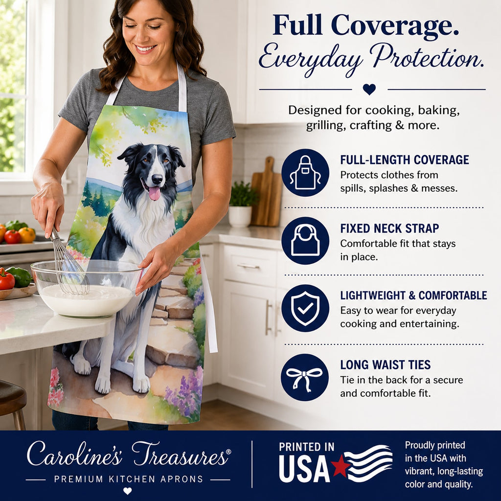 Borzoi Spring Path Apron Cooking Kitchen Server Baking Crafts Gardening for Adult Women Men, Unisex, Large, Multicolor