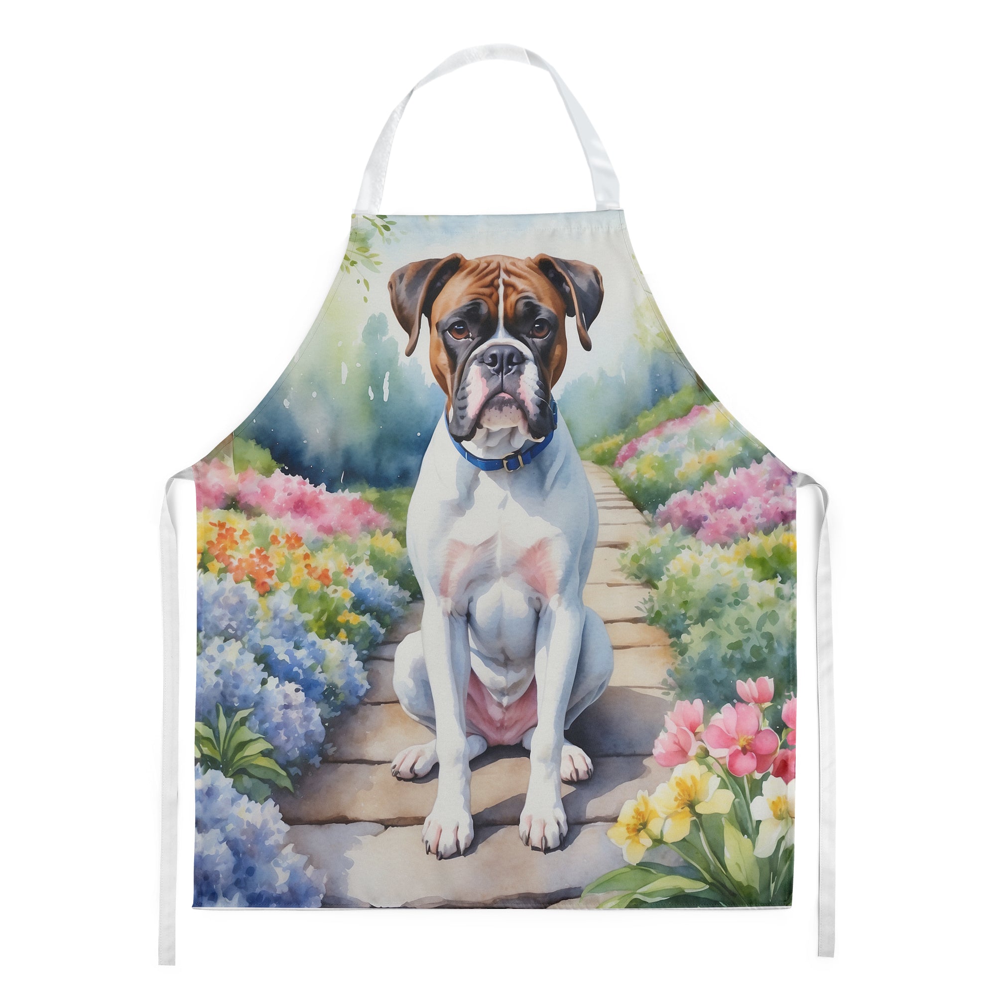 Boxer Spring Path Apron Cooking Kitchen Server Baking Crafts Gardening for Adult Women Men, Unisex, Large, Multicolor