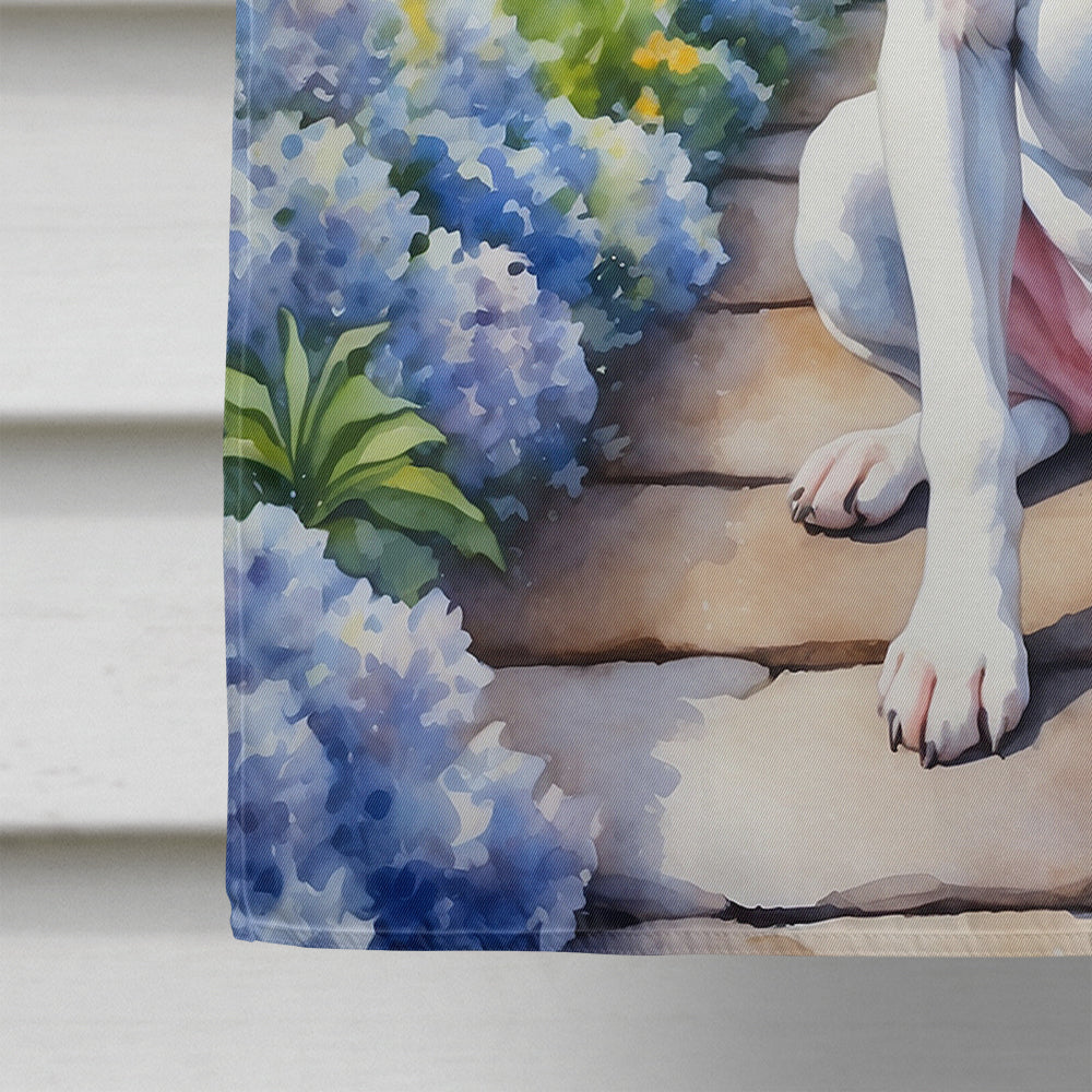 Boxer Spring Path House Flag 28x40 Porch Sleeve Pole Decorative Outside Yard Banner Artwork Wall Hanging, Polyester