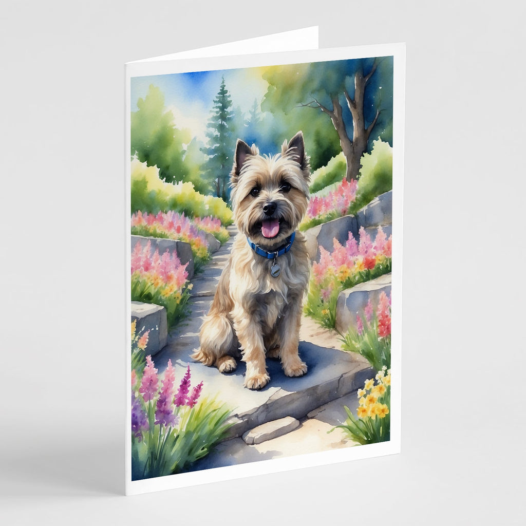 Cairn Terrier Spring Path Greeting Cards Pack of 8 Blank Cards with Envelopes Whimsical A7 Size 5x7