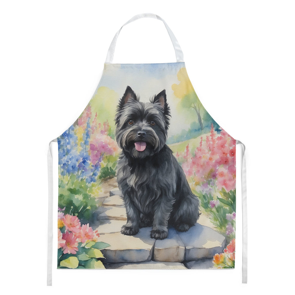 Cairn Terrier Spring Path Apron Cooking Kitchen Server Baking Crafts Gardening for Adult Women Men, Unisex, Large, Multicolor
