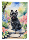 Cairn Terrier Spring Path House Flag 28x40 Porch Sleeve Pole Decorative Outside Yard Banner Artwork Wall Hanging, Polyester