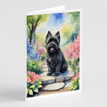 Cairn Terrier Spring Path Greeting Cards Pack of 8 Blank Cards with Envelopes Whimsical A7 Size 5x7