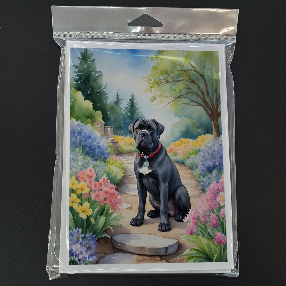 Cane Corso Spring Path Greeting Cards Pack of 8 Blank Cards with Envelopes Whimsical A7 Size 5x7