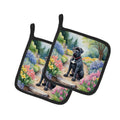 Cane Corso Spring Path Pot Holder Set of 2 Heat Resistant Quilted Hot Pads 7.5 x 7.5 Inch, Insulated Kitchen Trivets for Cooking & Baking