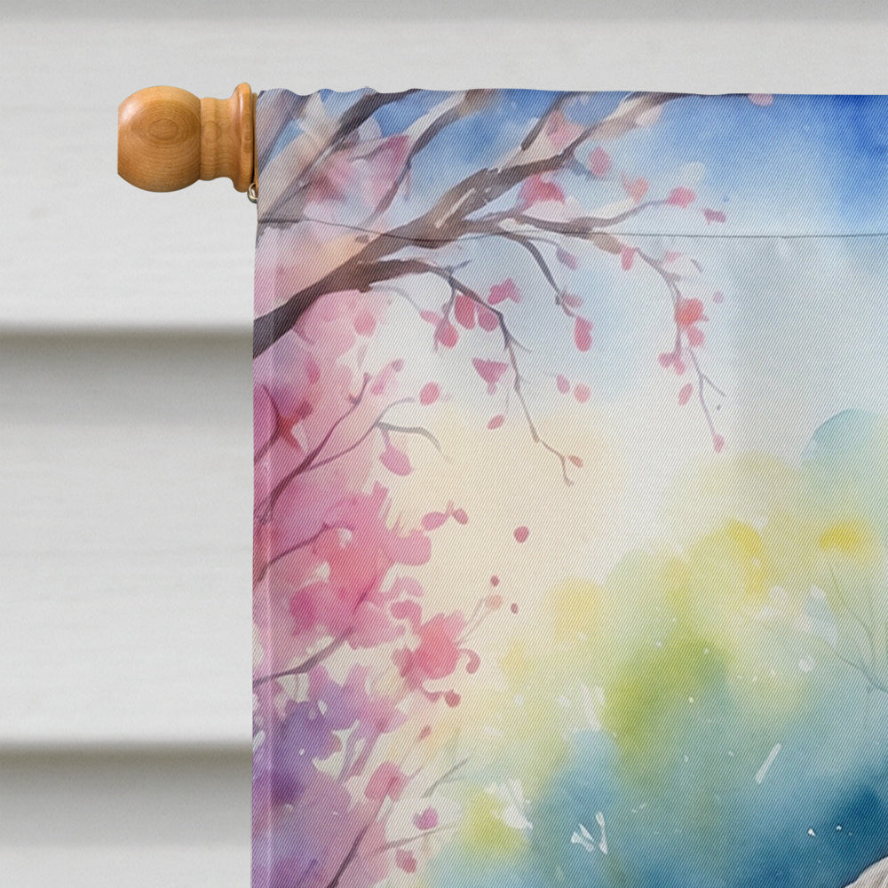 Catahoula Spring Path House Flag 28x40 Porch Sleeve Pole Decorative Outside Yard Banner Artwork Wall Hanging, Polyester