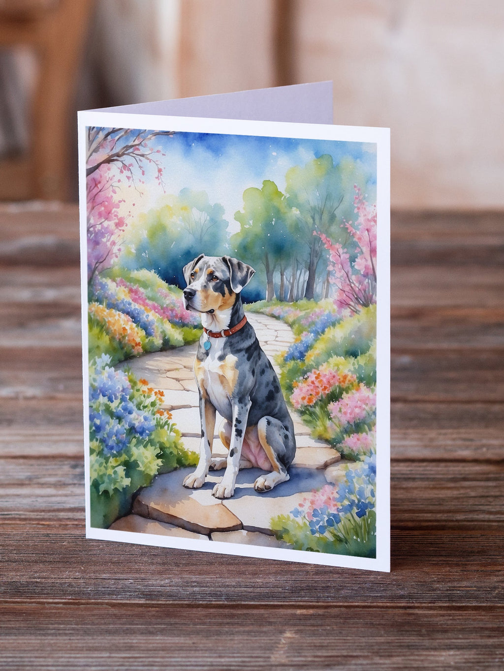 Catahoula Spring Path Greeting Cards Pack of 8 Blank Cards with Envelopes Whimsical A7 Size 5x7