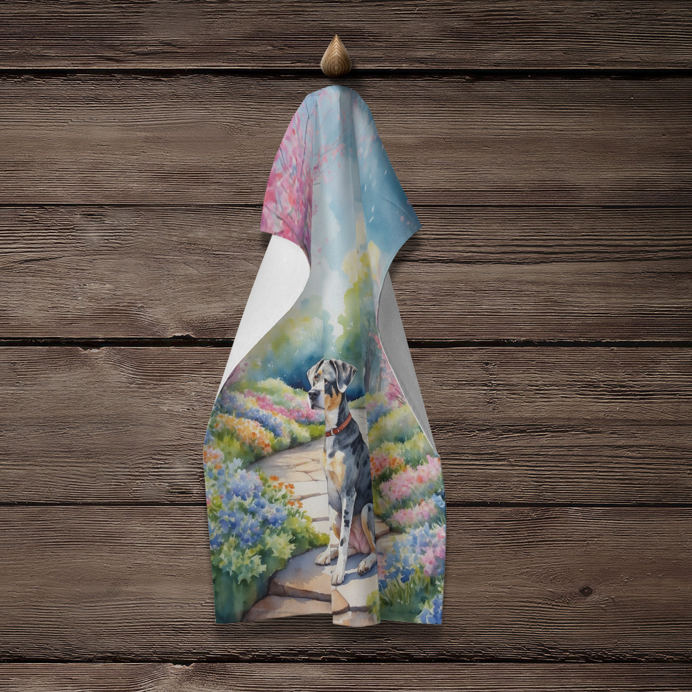 Catahoula Spring Path Kitchen Towel Velour Plush Front and Cotton Loop Back Machine Washable