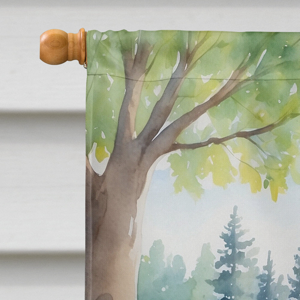Cavalier Spaniel Spring Path House Flag 28x40 Porch Sleeve Pole Decorative Outside Yard Banner Artwork Wall Hanging, Polyester