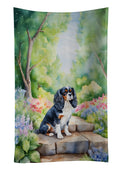 Cavalier Spaniel Spring Path Kitchen Towel Velour Plush Front and Cotton Loop Back Machine Washable