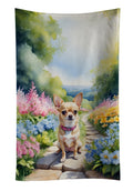 Chihuahua Spring Path Kitchen Towel Velour Plush Front and Cotton Loop Back Machine Washable