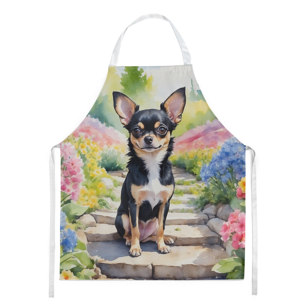 Chihuahua Spring Path Apron Cooking Kitchen Server Baking Crafts Gardening for Adult Women Men, Unisex, Large, Multicolor