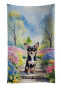 Chihuahua Spring Path Kitchen Towel Velour Plush Front and Cotton Loop Back Machine Washable