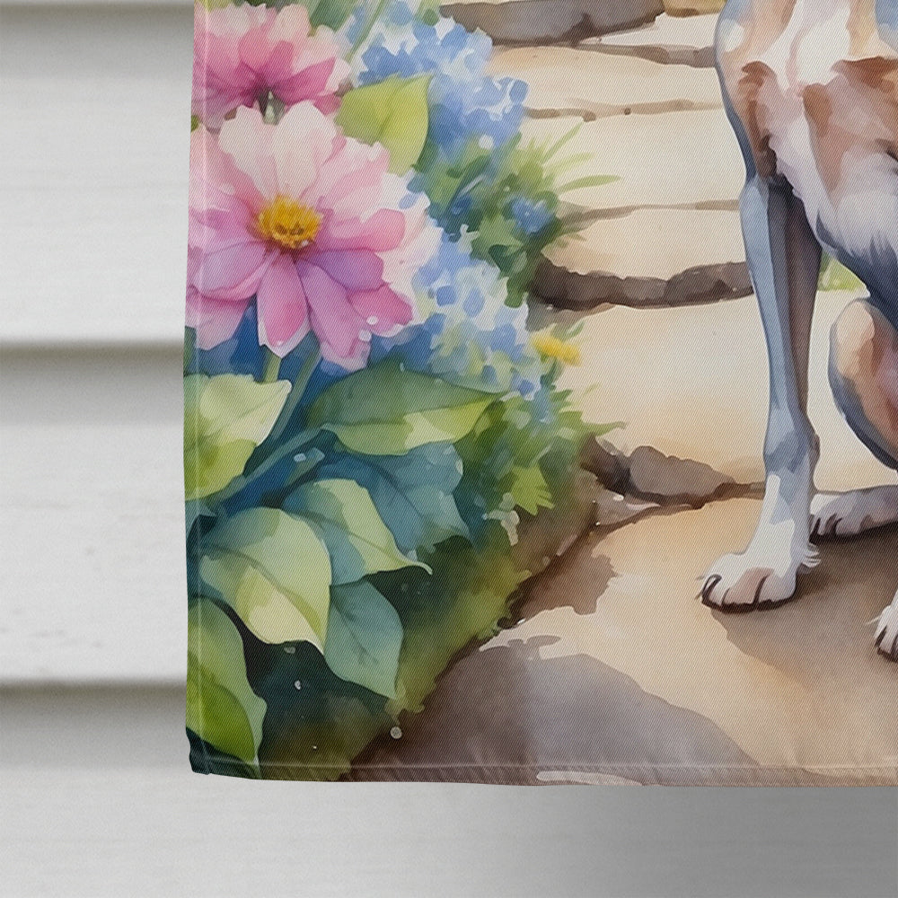 Chinese Crested Spring Path House Flag 28x40 Porch Sleeve Pole Decorative Outside Yard Banner Artwork Wall Hanging, Polyester