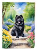 Chow Chow Spring Path House Flag 28x40 Porch Sleeve Pole Decorative Outside Yard Banner Artwork Wall Hanging, Polyester