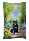 Chow Chow Spring Path Kitchen Towel Velour Plush Front and Cotton Loop Back Machine Washable