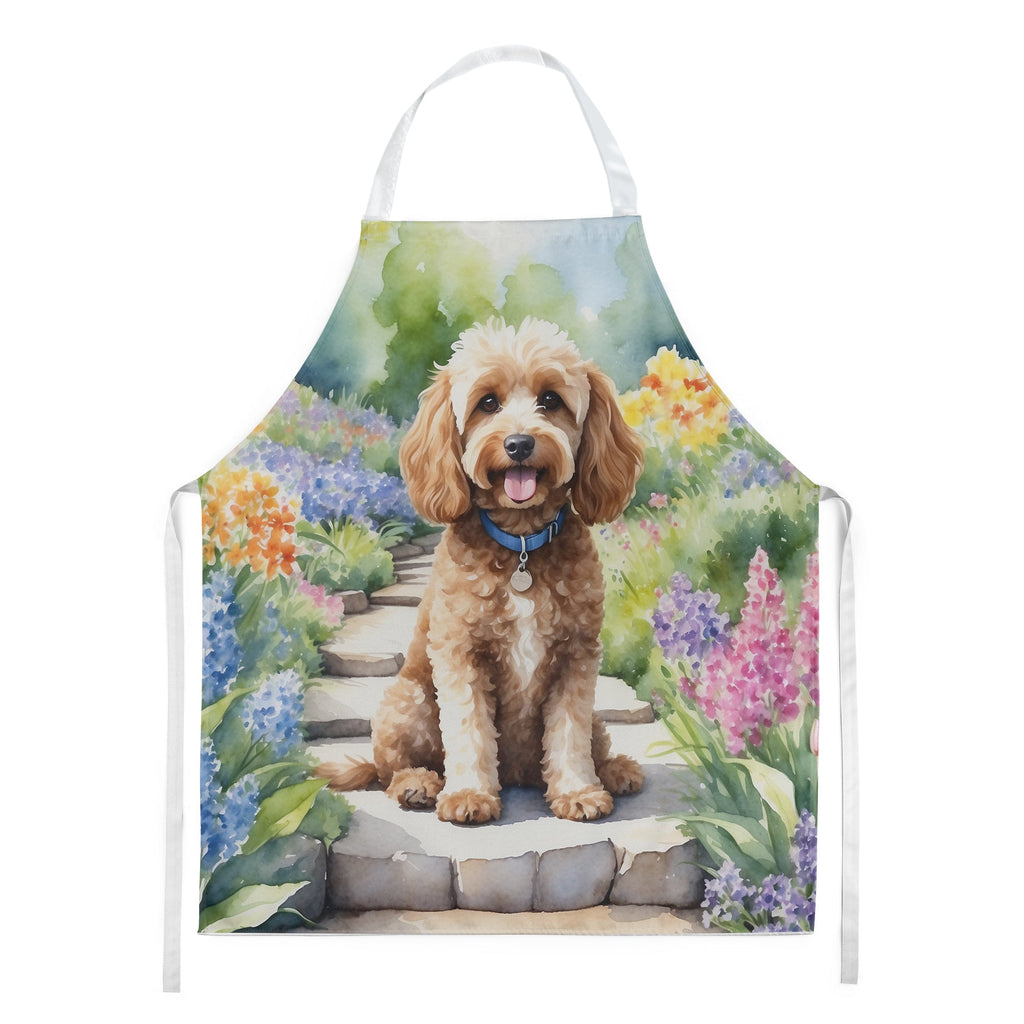 Cockapoo Spring Path Apron Cooking Kitchen Server Baking Crafts Gardening for Adult Women Men, Unisex, Large, Multicolor