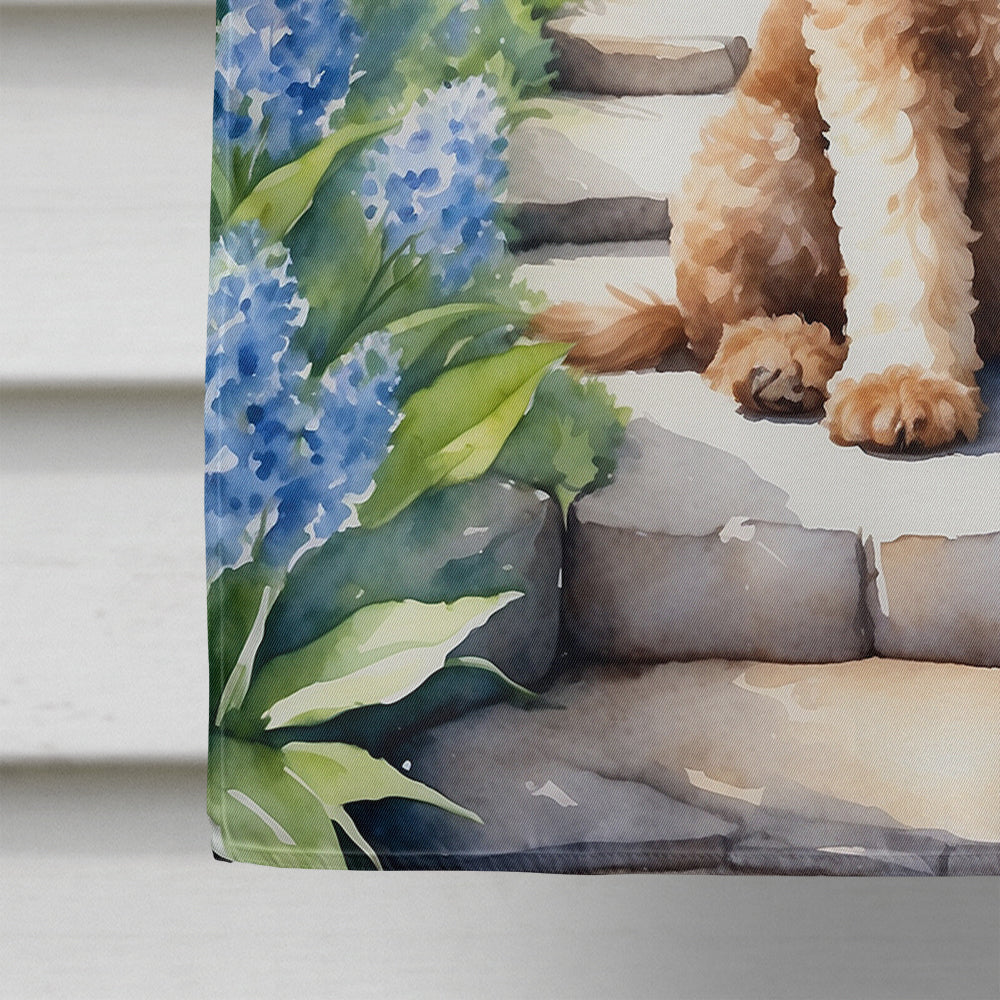 Cockapoo Spring Path House Flag 28x40 Porch Sleeve Pole Decorative Outside Yard Banner Artwork Wall Hanging, Polyester