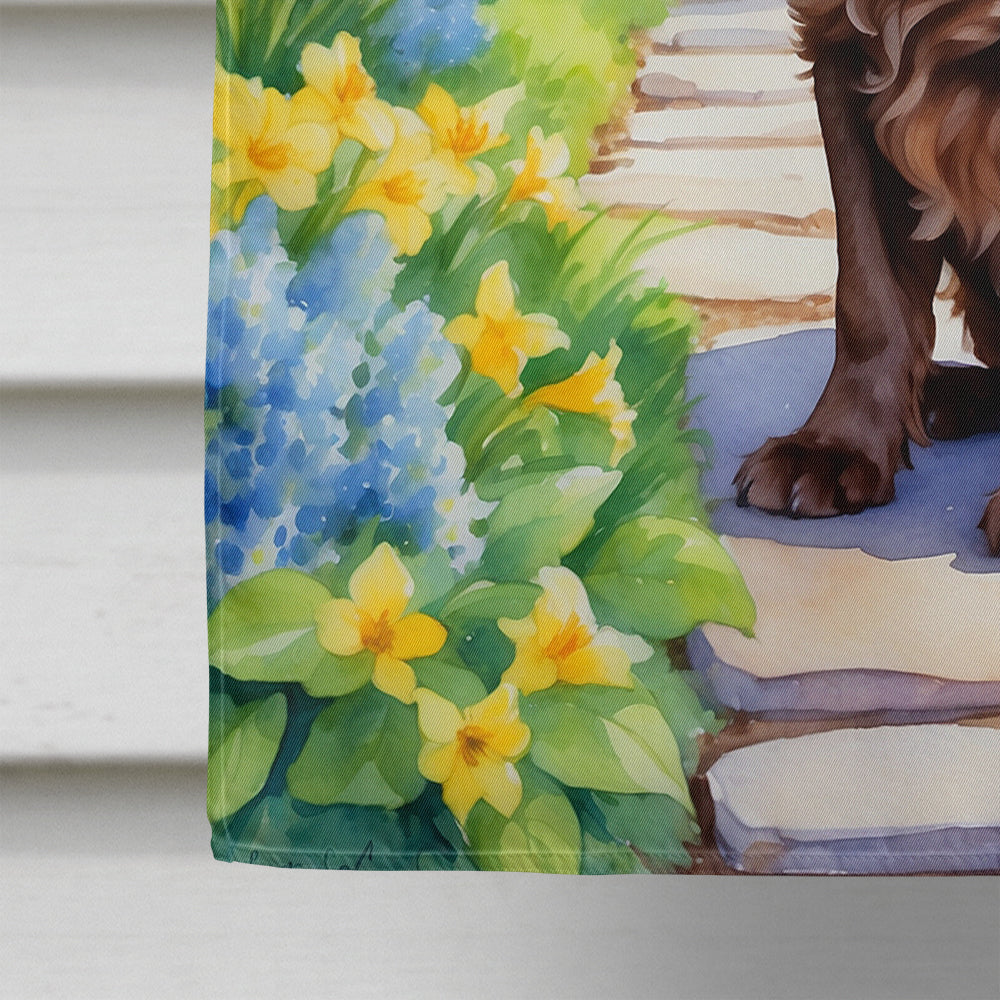 Cocker Spaniel Spring Path House Flag 28x40 Porch Sleeve Pole Decorative Outside Yard Banner Artwork Wall Hanging, Polyester