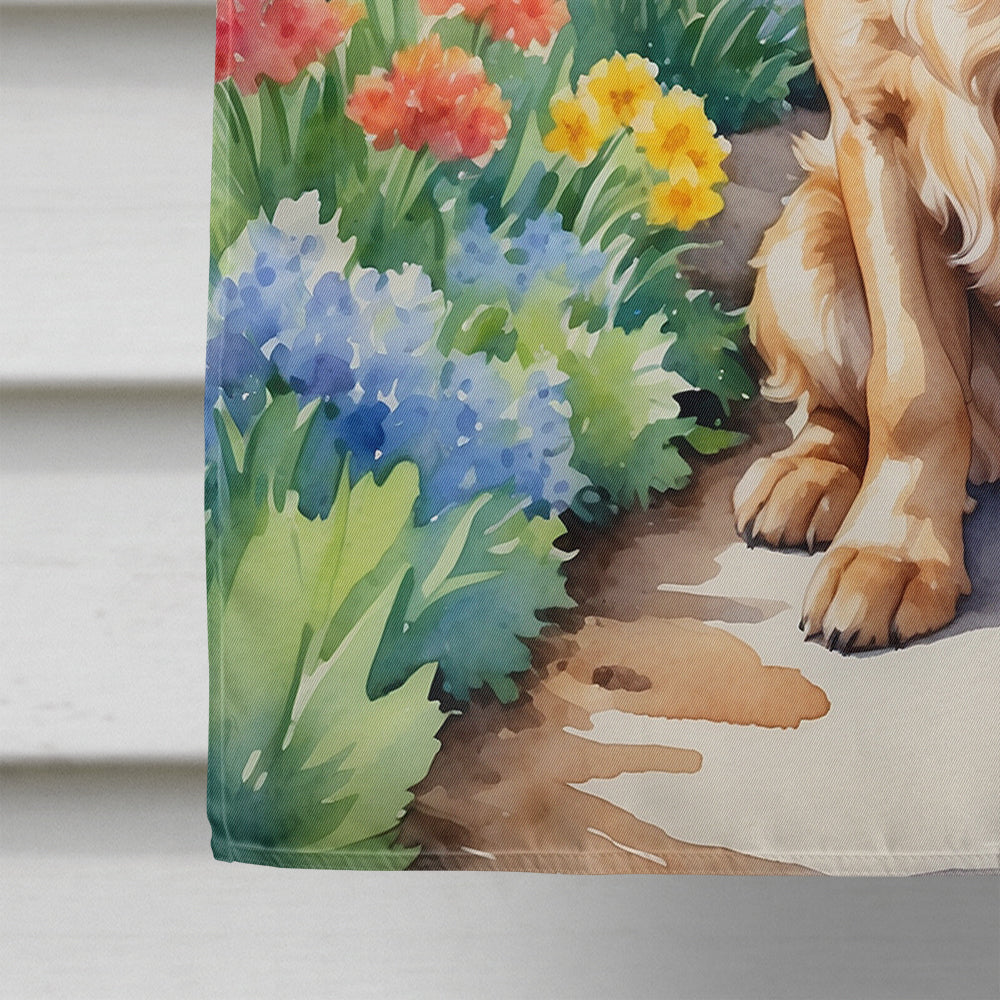 Cocker Spaniel Spring Path House Flag 28x40 Porch Sleeve Pole Decorative Outside Yard Banner Artwork Wall Hanging, Polyester