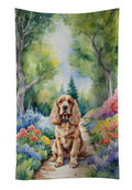 Cocker Spaniel Spring Path Kitchen Towel Velour Plush Front and Cotton Loop Back Machine Washable