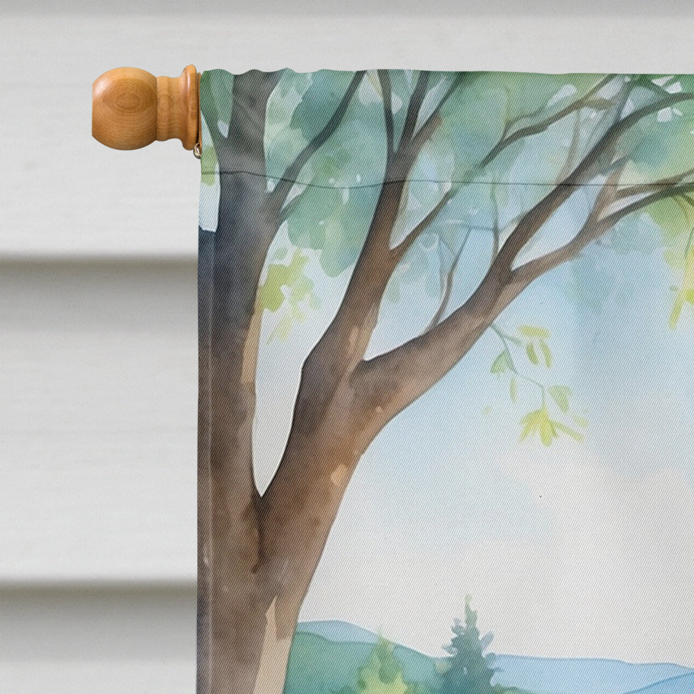 Cocker Spaniel Spring Path House Flag 28x40 Porch Sleeve Pole Decorative Outside Yard Banner Artwork Wall Hanging, Polyester