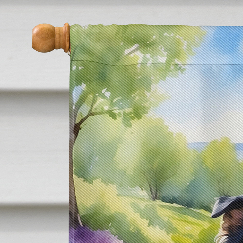 Collie Spring Path House Flag 28x40 Porch Sleeve Pole Decorative Outside Yard Banner Artwork Wall Hanging, Polyester
