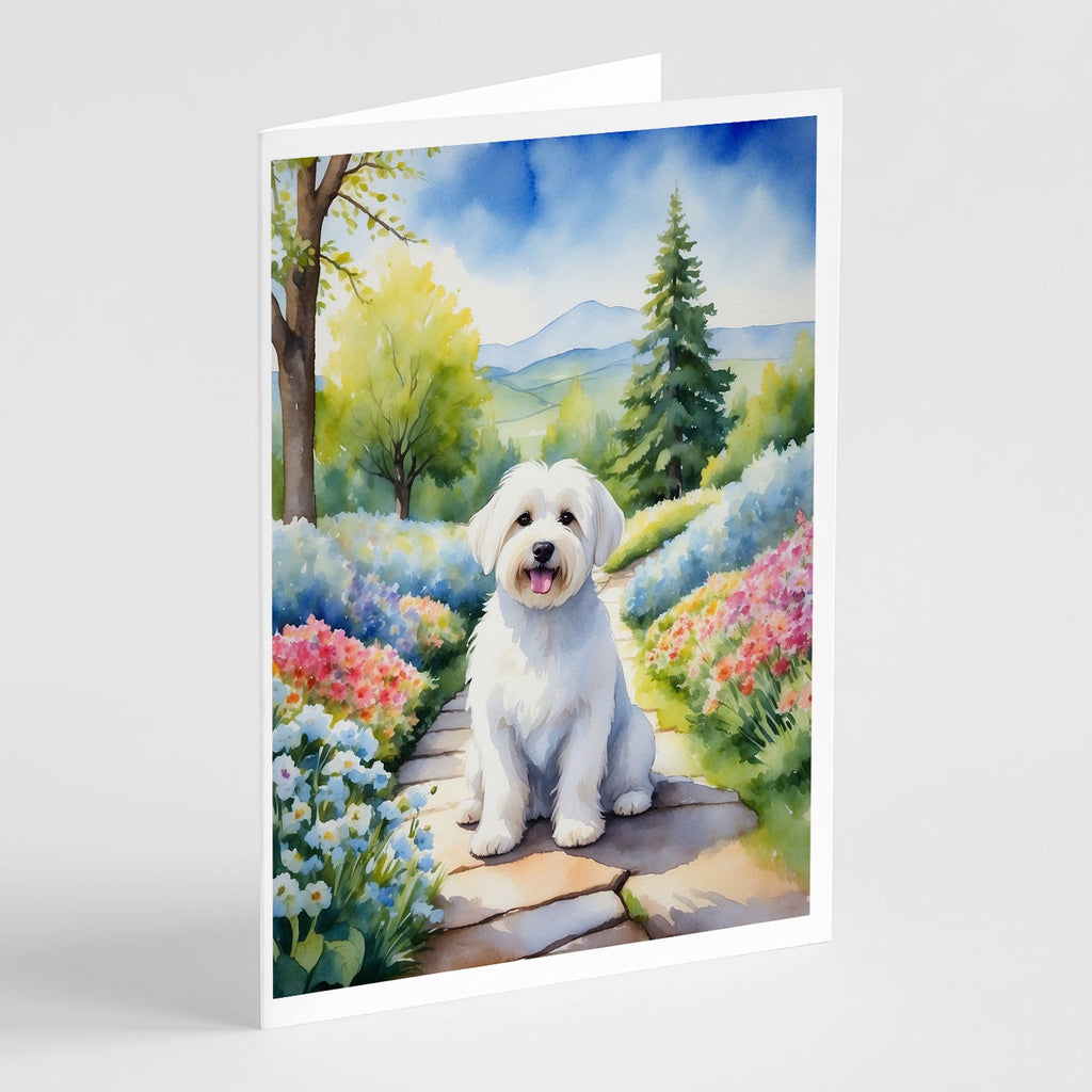 Coton de Tulear Spring Path Greeting Cards Pack of 8 Blank Cards with Envelopes Whimsical A7 Size 5x7