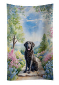 Curly-Coated Retriever Spring Path Kitchen Towel Velour Plush Front and Cotton Loop Back Machine Washable