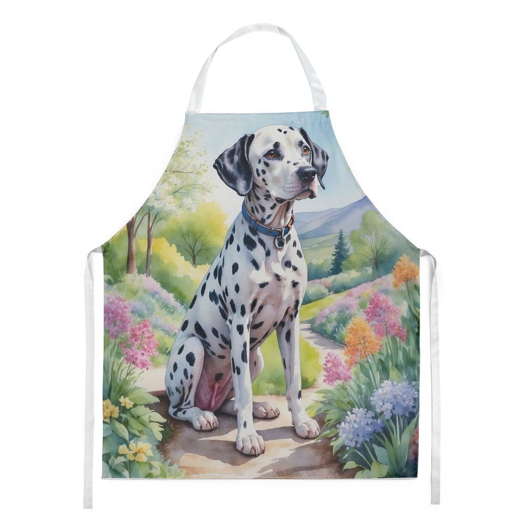 Dalmatian Spring Path Apron Cooking Kitchen Server Baking Crafts Gardening for Adult Women Men, Unisex, Large, Multicolor
