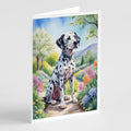 Dalmatian Spring Path Greeting Cards Pack of 8 Blank Cards with Envelopes Whimsical A7 Size 5x7