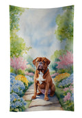 Dogue de Bordeaux Spring Path Kitchen Towel Velour Plush Front and Cotton Loop Back Machine Washable