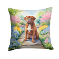 Dogue de Bordeaux Spring Path Decorative Throw Pillow 18x18 Indoor Outdoor Accent Cushion, Fabric Cover with Insert for Sofa, Bed, Porch & Living Room