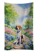 English Foxhound Spring Path Kitchen Towel Velour Plush Front and Cotton Loop Back Machine Washable
