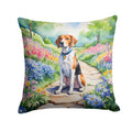 English Foxhound Spring Path Decorative Throw Pillow 18x18 Indoor Outdoor Accent Cushion, Fabric Cover with Insert for Sofa, Bed, Porch & Living Room