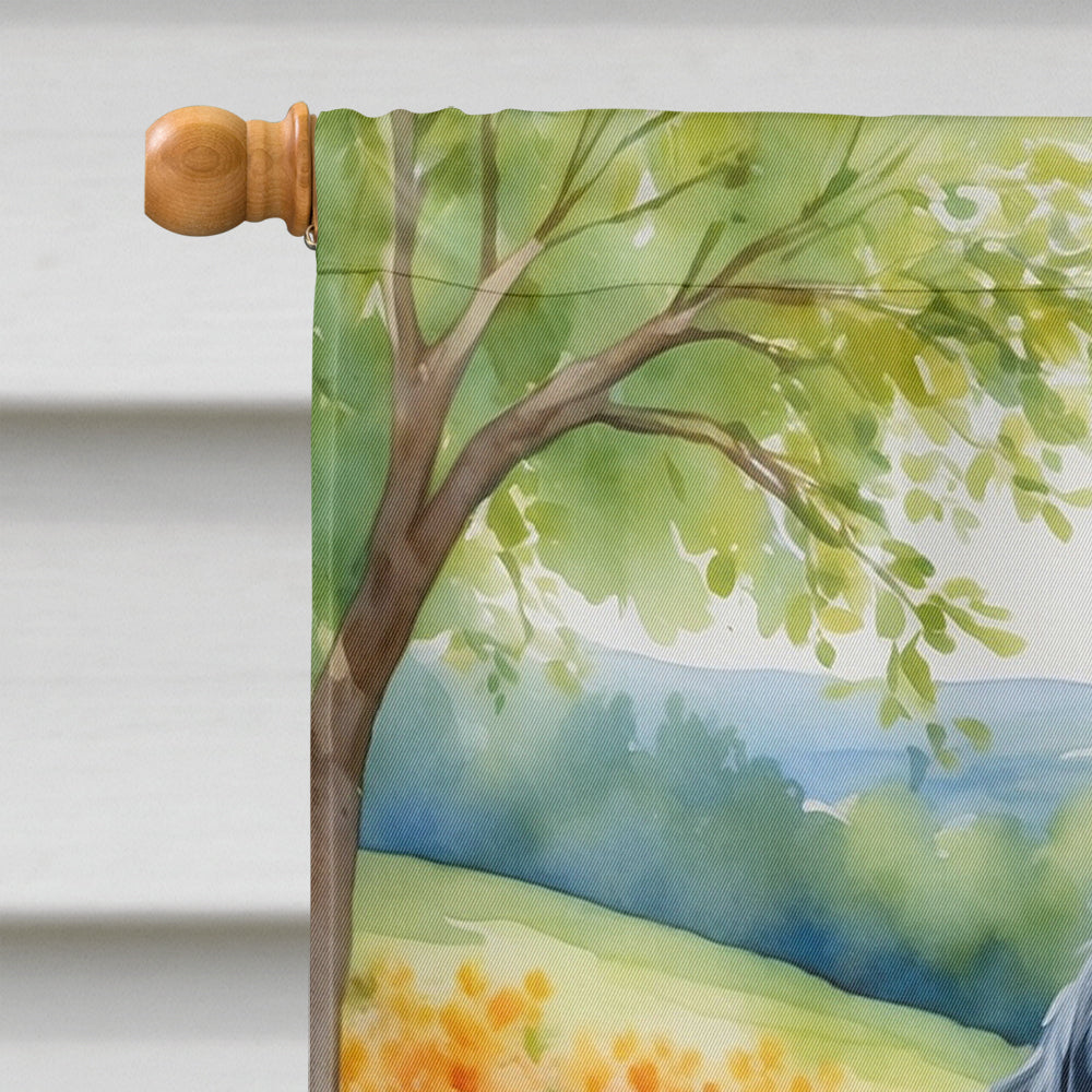 English Setter Spring Path House Flag 28x40 Porch Sleeve Pole Decorative Outside Yard Banner Artwork Wall Hanging, Polyester