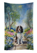English Springer Spaniel Spring Path Kitchen Towel Velour Plush Front and Cotton Loop Back Machine Washable