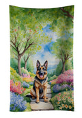 German Shepherd Spring Path Kitchen Towel Velour Plush Front and Cotton Loop Back Machine Washable