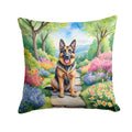 German Shepherd Spring Path Decorative Throw Pillow 18x18 Indoor Outdoor Accent Cushion, Fabric Cover with Insert for Sofa, Bed, Porch & Living Room