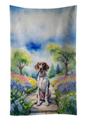 German Shorthaired Pointer Spring Path Kitchen Towel Velour Plush Front and Cotton Loop Back Machine Washable