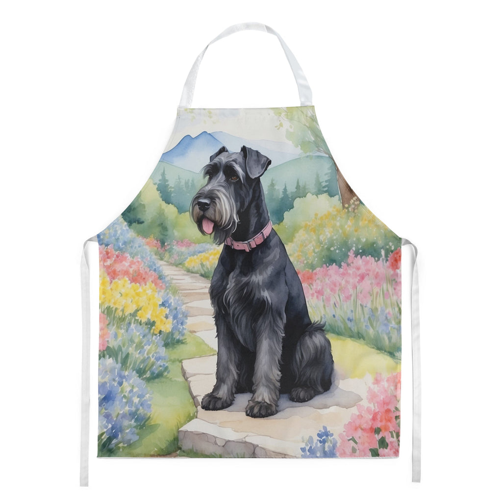 Giant Schnauzer Spring Path Apron Cooking Kitchen Server Baking Crafts Gardening for Adult Women Men, Unisex, Large, Multicolor