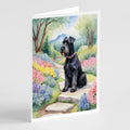 Giant Schnauzer Spring Path Greeting Cards Pack of 8 Blank Cards with Envelopes Whimsical A7 Size 5x7